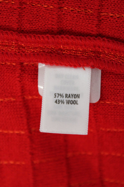 St. John Sport Unisex Red Full Zip Cardigan Geometric Wool Rayon Size XL