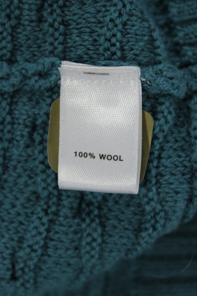 St. John Unisex Cardigan Sweater Green Wool Geometric Button Size XL