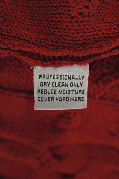 St John Collection Marie Gray Unisex Red Full Zip Cardigan Acrylic Wool Size 14