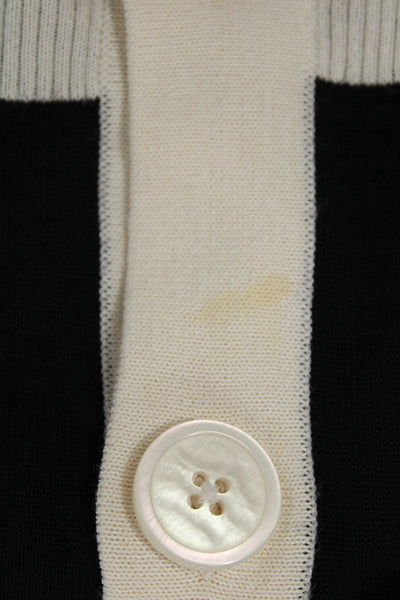 St. John Unisex Beige V-Neck Button Cardigan Wool Rayon Long Sleeve Size XL