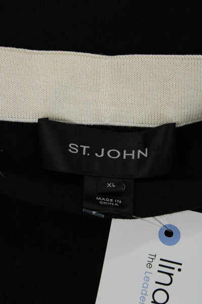 St. John Unisex Beige V-Neck Button Cardigan Wool Rayon Long Sleeve Size XL
