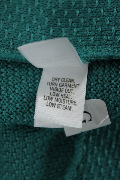 St. John Womens Green Button Mock Neck Blazer Long Sleeve Classic Size XL