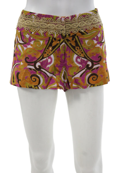 Milly Unisex Orange Paisley Bohemian Cotton Shorts Size 6