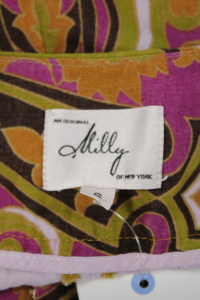 Milly Unisex Orange Paisley Bohemian Cotton Shorts Size 6