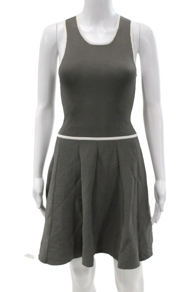 Parker Womens Fit & Flare Tank Dress Dark Gray Sleeveless Round Neck Size XS
