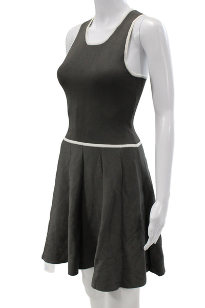 Parker Womens Fit & Flare Tank Dress Dark Gray Sleeveless Round Neck Size XS