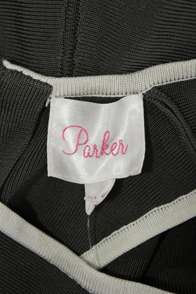 Parker Womens Fit & Flare Tank Dress Dark Gray Sleeveless Round Neck Size XS
