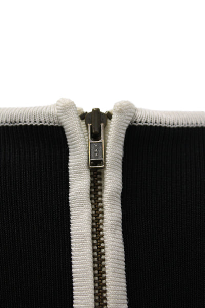 Parker Womens Fit & Flare Tank Dress Black Sleeveless Round Neck Zip Size XS