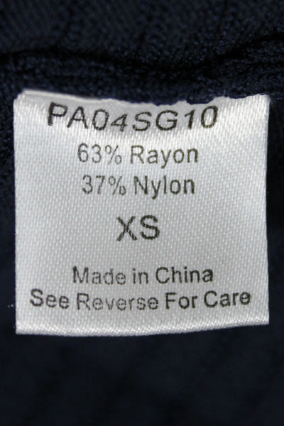 Parker Women Fit & Flare Tank Dress Dark Blue Striped Sleeveless Short Size XS