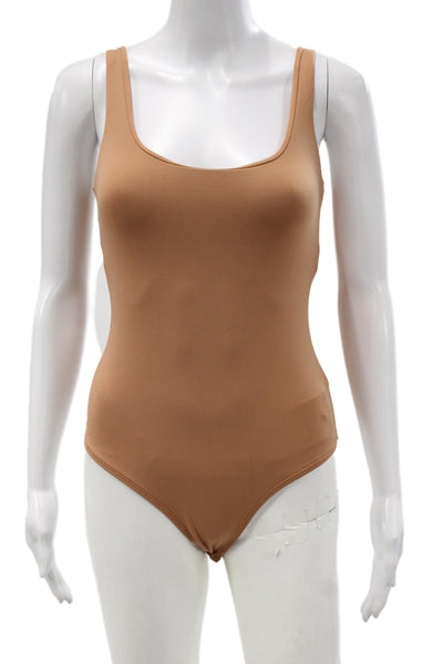 ALIX NYC Women One Piece Jumpsuit Brown Scoop Neck Sleeveless Size S