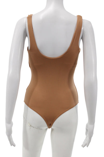 ALIX NYC Women One Piece Jumpsuit Brown Scoop Neck Sleeveless Size S