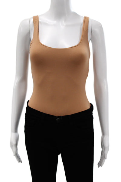 ALIX NYC Women One Piece Jumpsuit Brown Scoop Neck Sleeveless Size S