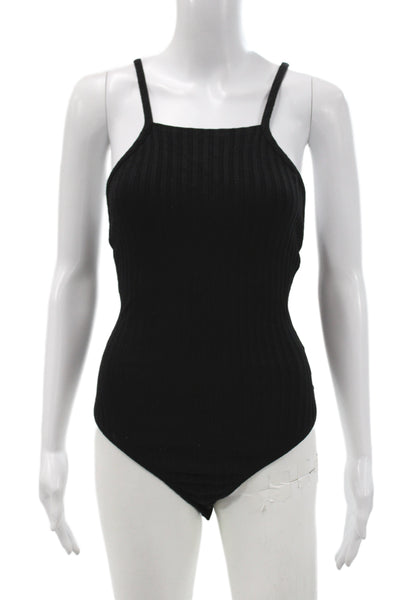 The Range Women Black Sleeveless Square Neck Jumpsuit Viscose Spandex Size XS