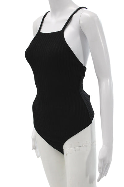 The Range Women Black Sleeveless Square Neck Jumpsuit Viscose Spandex Size XS