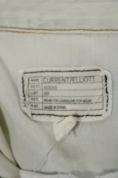 Current/Elliott Womens Light Blue Cotton Long Sleeve Button-Up Top Size 1