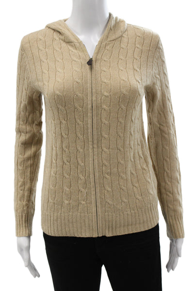 Calypso Christiane Celle Womens Full-zip Cashmere Hoodies Beige Size S