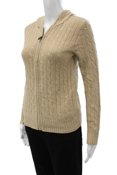 Calypso Christiane Celle Womens Full-zip Cashmere Hoodies Beige Size S