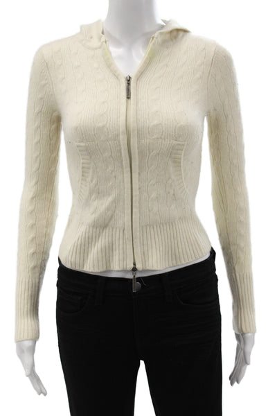 Vince Unisex Full Zip Cardigan Beige Wool Size XS