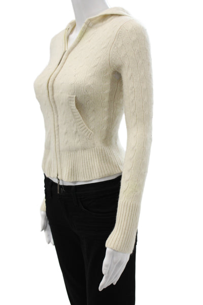 Vince Unisex Full Zip Cardigan Beige Wool Size XS
