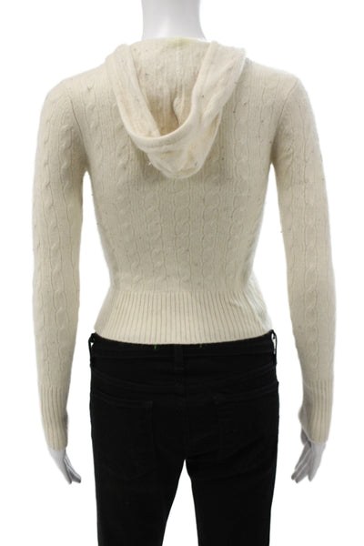 Vince Unisex Full Zip Cardigan Beige Wool Size XS