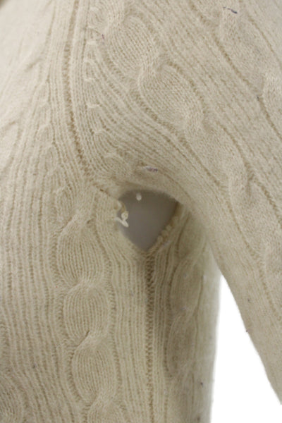 Vince Unisex Full Zip Cardigan Beige Wool Size XS