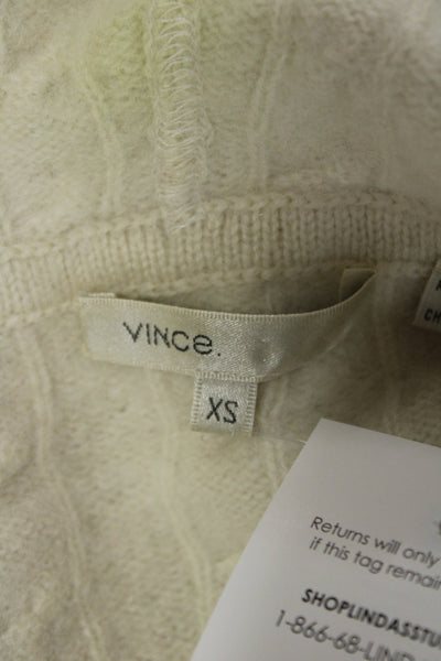 Vince Unisex Full Zip Cardigan Beige Wool Size XS