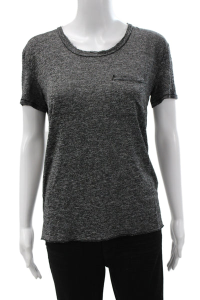 Rag & Bone Jean Women Basic Short Sleeve Round Neck T-Shirt Dark Gray Size S