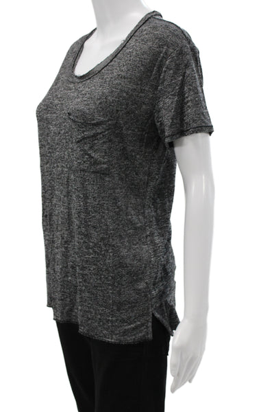 Rag & Bone Jean Women Basic Short Sleeve Round Neck T-Shirt Dark Gray Size S