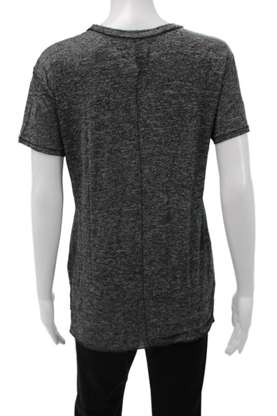 Rag & Bone Jean Women Basic Short Sleeve Round Neck T-Shirt Dark Gray Size S