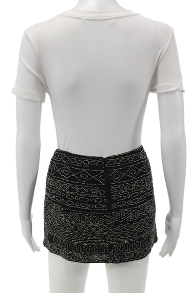 Gryphon New York Womens Mini Straight Pencil Geometric Cotton Skirt Size S