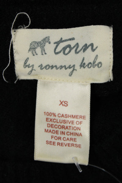 Torn by Ronny Kobo Women Sweater Dress Black Cashmere Long Sleeve Size XS