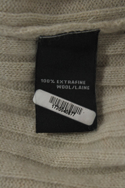 Lafayette 148 New York Unisex Beige Extrafine Wool Turtleneck Pullover Size S