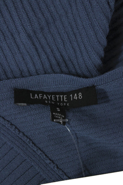 Lafayette 148 New York Unisex Striped Blue Pullover Sweater Long Sleeve Size S