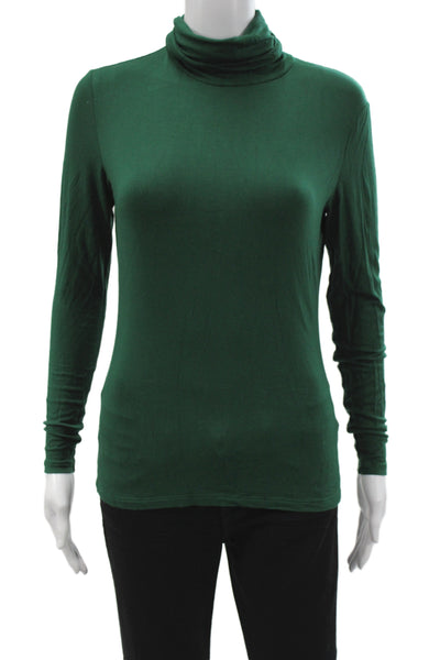 Lafayette 148 New York Women Green Turtleneck Long Sleeve Viscose Size S