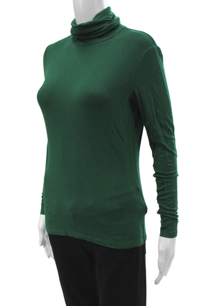 Lafayette 148 New York Women Green Turtleneck Long Sleeve Viscose Size S