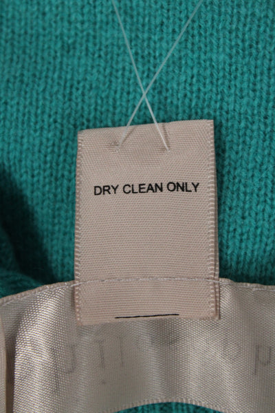 philosophy Womens Green Cashmere Crew Neck Short Sleeve Basic Top Zip Size S
