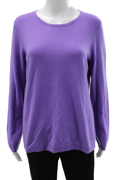 Talbots Womens Purple Cashmere Crew Neck Pullover Sweater Long Sleeve Size M