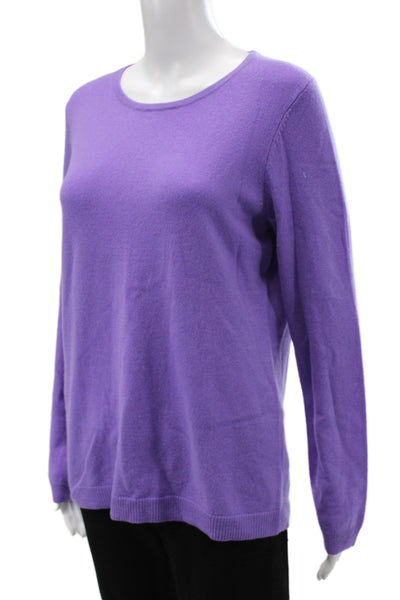 Talbots Womens Purple Cashmere Crew Neck Pullover Sweater Long Sleeve Size M