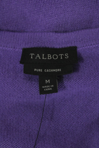 Talbots Womens Purple Cashmere Crew Neck Pullover Sweater Long Sleeve Size M