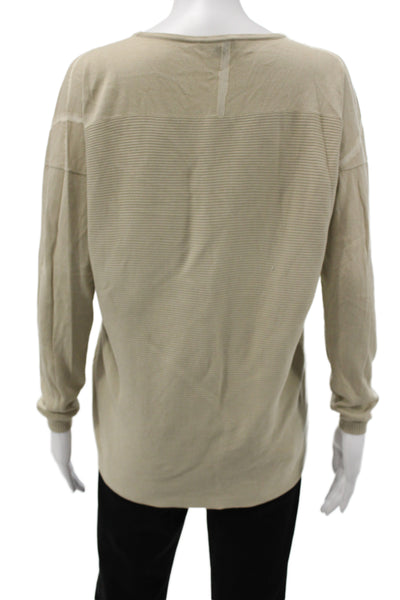 Lafayette 148 New York Womens Geometric Beige Long Sleeve Sweater Size S
