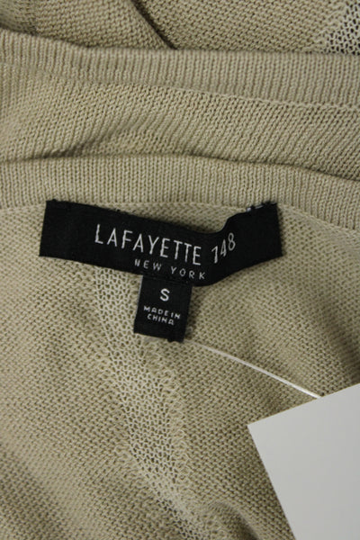 Lafayette 148 New York Womens Geometric Beige Long Sleeve Sweater Size S