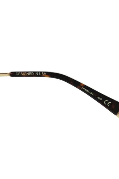 Kate Young For Tura Womens Gold Tone Brown Metal Plastic Octagon Sunglasses