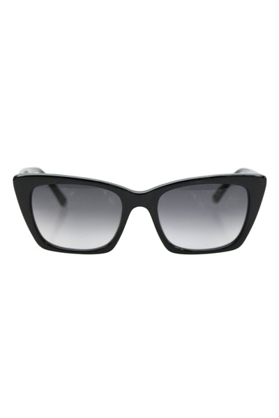 Kate Young For Tura Womens Black Plastic Thick Rim Rounded Cats Eye Sunglasses