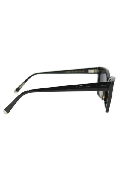 Kate Young For Tura Womens Black Plastic Thick Rim Rounded Cats Eye Sunglasses