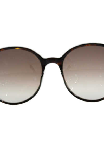 Kate Young For Tura Womens Gold Tone Black Metal Plastic Large Round Sunglasses