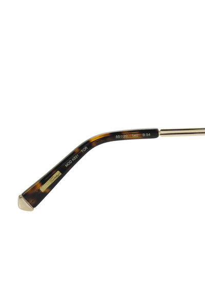 Kate Young For Tura Womens Gold Tone Black Metal Plastic Large Round Sunglasses