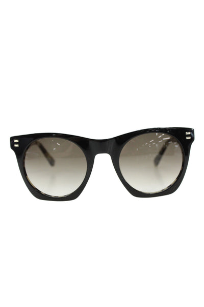Kate Young For Tura Womens Black Plastic Thick Rim Round Sunglasses