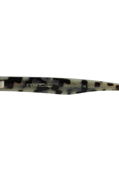 Kate Young For Tura Womens Black Plastic Thick Rim Round Sunglasses