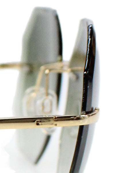 4622504 KY for Tura Womens Frameless Geometric Lens Sunglasses Green Gold