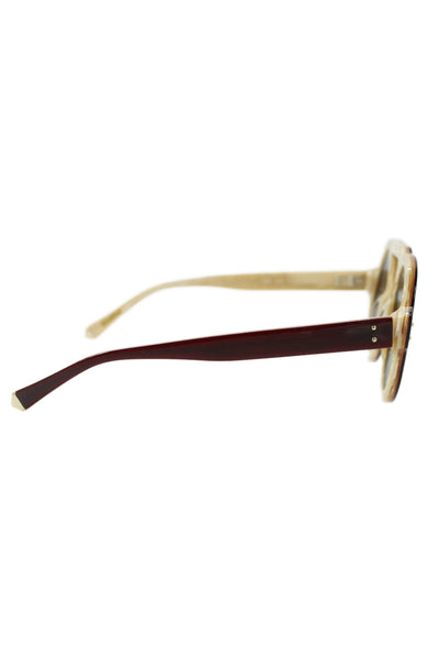 KY for Tura Womens Oval Frame Brown Lens Polarized Sunglasses Red